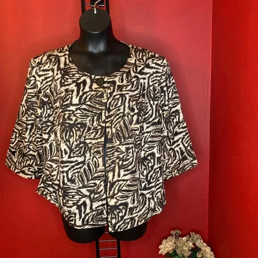 Convington Woman Animal Print Jacket Size 20-22W - Picture 1 of 4